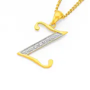 9ct Gold Diamond Initial Z Pendant
