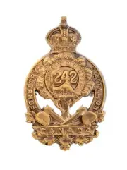 242nd Canadian Forestry Battalion CEF Cap Badge Brass Metal