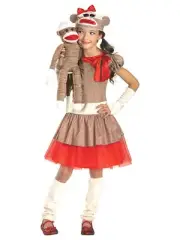 Disguise Girls Brown Sock Monkey Dress Halloween Costume Small (4-6)
