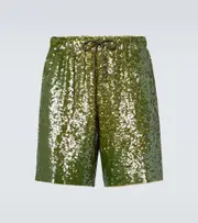 [Dries Van Noten] Dries Van Noten Sequined Bermuda shorts UK 30 green