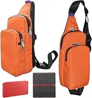 omarando Crossbody Travel Bag for Switch OLED,Switch,and Switch Lite,Travel Shoulder Bag,with Soft Silicone Game Card Case for Switch,Storage 24 Game Cards & 24 Micro SD Card (Orange red-24)