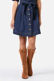 Tan Lace Up Knee High Boot