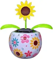 Acunny Flower Car Decoration Dancing Flower Toy - Cute Flower Shaking Head in Colorful Pots Solar Powered Solar Powered Flower Figures for Home Decoration