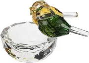 Abaodam Crystal Bird Nest Ornament Miniature Couple Bird Figurine for Crafts Unique Nest Decoration for Garden Home Present for Holidays and Special Occasions