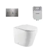 Geberit Toilet Package Isabella Wall Faced Pan Slim Seat, Geberit Inwall Cistern, Sigma 20 Stainless Steel Buttons K019A-PS-2+109.795.00.1+115.882.SN.1