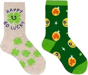 [Everything Legwear] Crew Socks (2 pair) - Happy Go Lucky - Fits Shoe Size: 9-3 (kids), Happy Go Lucky 2pr Crew, One Size