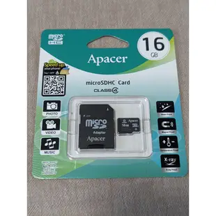 Apacer宇瞻 16GB MicroSDHC Class4 記憶卡 (有附轉接卡)