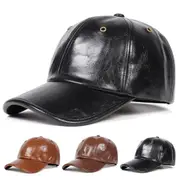 Adjustable Pu Leather Baseball Cap For Outdoor Sun Protection
