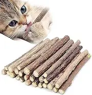 Ueerdand Organic Cat Chew Toys Natural Matatabi Silvervine Cat Teeth Cleaning Chew Sticks (50 Pcs)