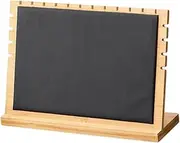 AIMALL 11.8in x 7.9in Bamboo and Leather Jewelry Display Rack, Durable Necklace and Bracelet Hanger with Stable Base, Elegant Chain and Accessory Organizer