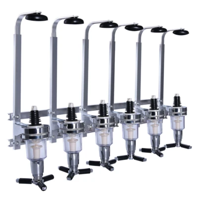 Liquor Dispenser 6 Bottle Bar Beverage Alcohol Drink Shot Cabinet Wall Mounted