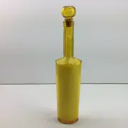 Yellow Colored Glass Bottle Cork Stopper Lid Decorative Glass 14"