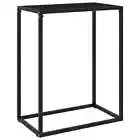 vidaXL Console Table Black 60x35x75 cm Tempered Glass HEE