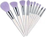 [OHPHCALL] Professional Makeup Brushes Set 10-piece Kit Eye Foundation Blush Made of Artificial Fiber Easy Application Travel-friendly