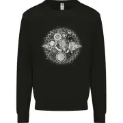 Universe Clock Cosmos Planets Space Kids Sweatshirt Jumper