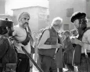 Saeed Jaffrey Sean Connery director John Huston and Michael Caine - Old Photo