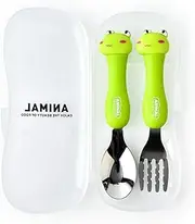 2Pcs Travel Carry Set ren Portable Tableware Toddler Utensils Spoon& Set with Travel Case Green One Size