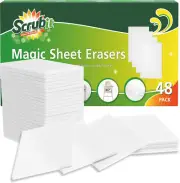 Eraser Sheets – 48 Pack Disposable Cleaning Wipes That Cut through Grease and Gr