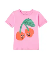 [Stella McCartney Kids] Stella McCartney Kids Printed cotton jersey T-shirt Y 3 pink