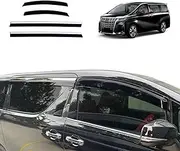 OAD4X4 Weathershields Compatible with Toyota Alphard 2015-2024, Stainless Edge Weather Shields Window Visors Wind Deflectors Sun Rain Guard 4PCS Set