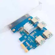 4 Port USB3.0 Riser Card PCI-E 1 to 4 adapter card PCI Express PCIe Port 2-Pack