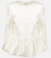 [The New Arrivals Ilkyaz Ozel] The New Arrivals Ilkyaz Ozel Meringue ruffled satin jacket AU 16 white