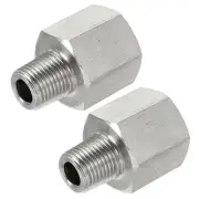Hex Bushing, 1/8 PT Male to 1/4 PT Female Pipe Fitting Adapter 2pcs