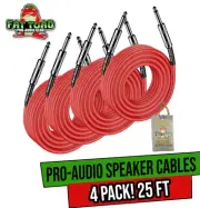 DJ Speaker Cables 25FT - Quarter 1/4 Inch 12 AWG Gauge Wire Cords Amp, PA Stage