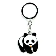 GIANT PANDA BEAR KEYCHAIN Metal Enamel Key Chain Ring 3.5" Charm NEW Gift WWF