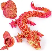 TBOLINE 3D Printed Rose Dragon Egg, Flower Dragon with Rose Egg, Articulated Crystal Dragon Fidget Toy, Surprise 3D Printer Animals Toy