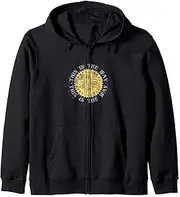 [STAR WARS] Grogu Sunburst This Is The Way Circle Zip Hoodie