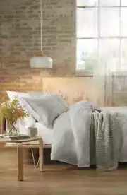 Nordstrom Percale Duvet Cover Set Oeko-Tex 200 Thread Count Lunar Grey Twin Size