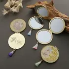 Folding Cosmetic Mirror Portable Handheld Mirror Crafts Makeup Mirror Women