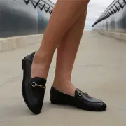 DANI BLACK LEATHER LOAFERS