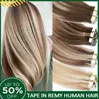 CLEARANCE Tape In 100% Real Remy Human Hair Extensions Skin Weft Full Head Thick