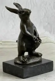 BRONZE BABY JACK RABBIT BUNNY STATUE,INDOOR OUTDOOR GARDEN SCULPTURE ARTWORK