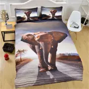 3D Elephant 45 Bed Pillowcases Quilt Duvet Cover Set Single Queen King AU Carly