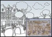 NELLIE SNELLEN EMBOSSING FOLDER "CANAL" PIF008 FOR CARDS & SCRAPBOOK