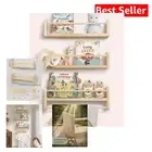 Charming Wall-Mounted Nursery Shelves - Durable Pine Floating Bookshelf Set