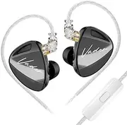 KZ Vader in-Ear Monitors, Professional Noise Isolating Triple Driver IEM with 4 Tuning Switches, Clarity in All Frequency Stereo Sound Comfortable Earphones for Stage and Studio (Rule, MIC)