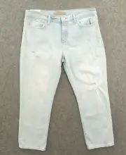Joes Jeans Jeans Womens 32 Blue The Lara Mid Rise Crop Cigarrete Distressed New