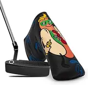 BAIRBRE Golf Putter Covers Black Hotdog Golf Mallet Putter Headcover Blade Putter Covers Leather Golf Headcover with Magnetic Golf Club Covers for Scotty Cameron Taylormade Titleist Odyssey