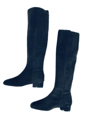 NIB STUART WEITZMAN ELOISE 30 ASPHALT LEATHER SUEDE KNEE BOOT MSRP $765 ABFB