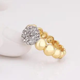 【Aphrodite 愛芙晶鑽】閃耀鑽球造型鑲鑽戒指(黃金色)