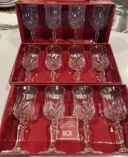 RCR Royal Crystal Rock Opera Cordial Glasses (12) 5 1/4 '' & Creamer/Sugar