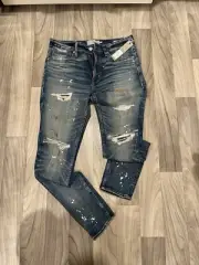 Brand New Hudson Zach Skinny Paint Spatter japanese jeans Denim Selvedge 32 BNWT