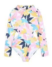 [Minihaha Swim] Cleo Print Long Sleeve Sunsuit in Pink