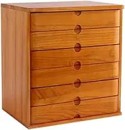Data File Cabinet, Office Desktop Storage Box, Shelf Data Rack, Solid Wood 6-Layer Storage Box, Can Store A4 Paper, Documents and Documents (Color : B, Size : 40×28×43cm)