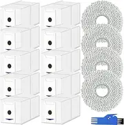 Replacement T30 Omni Accessories Parts for ECOVACS Deebot T30 Omni / T30 Pro Omni Robot Vacuum Cleaner, 10 x Dust Bags, 4 x Mop Pad Clothes, 1 x Cleaning Brush