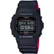 【CASIO 卡西歐】卡西歐 G-SHOCK 200米防水 運動電子錶 DW-5600HR-1 黑/紅 台南時代